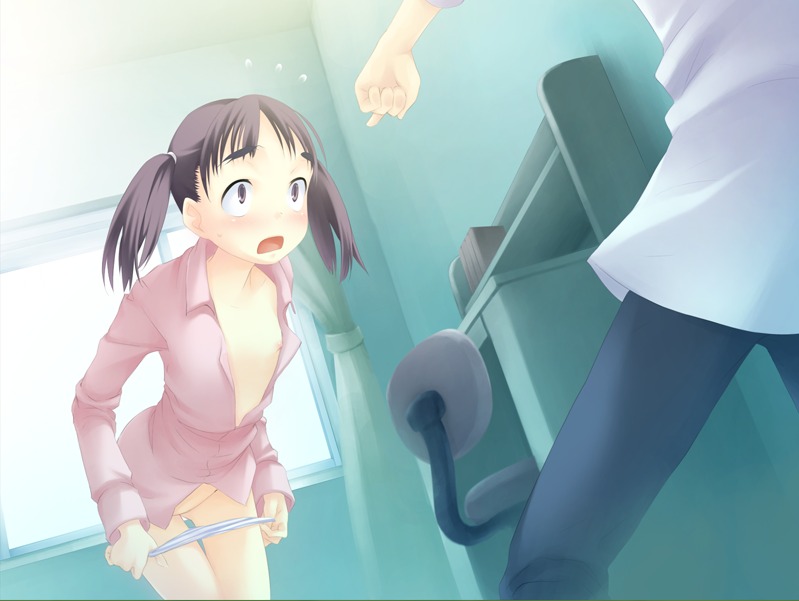 black_eyes black_hair brother_and_sister chair desk female kagami_aya kagami_kouhei panties rule34 siblings surprised underwear yume_miru_kusuri