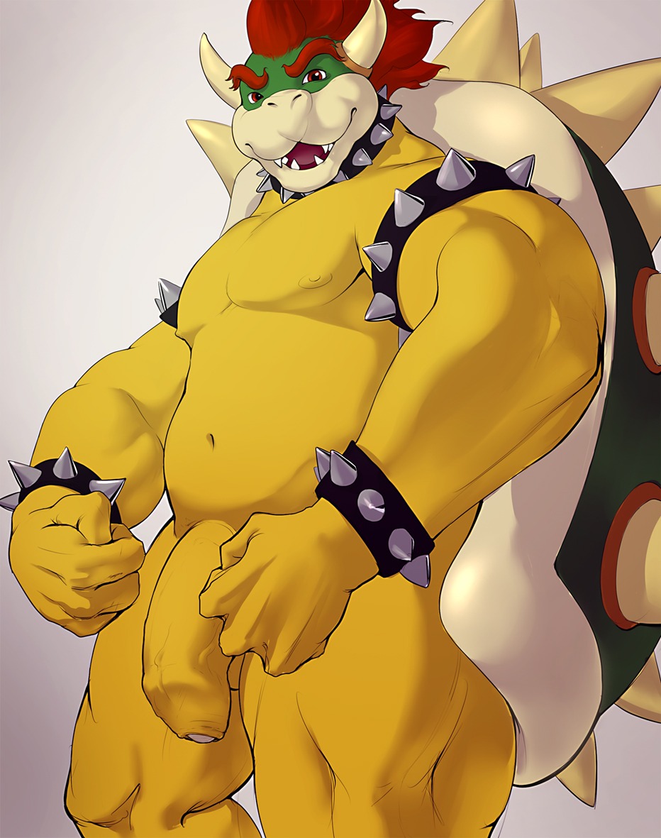2013 anthro armband armlet balls biceps big_muscles big_penis biped bowser bracelet claws collar darkgem e621 eyebrows foreskin genitals glans green_body green_skin hair half-erect horn humanoid_genitalia humanoid_penis jewelry koopa lizard looking_at_viewer male male_anthro mario_bros musclegut muscular muscular_anthro muscular_male navel nintendo nipples nude open_mouth open_smile overweight overweight_male penis pink_glans quads red_eyes red_hair reptile scalie shell simple_background smile solo spiked_armband spiked_bracelet spiked_collar spiked_shell spikes spikes_(anatomy) standing teeth thick_penis tongue unretracted_foreskin vein yellow_balls yellow_body yellow_penis yellow_skin