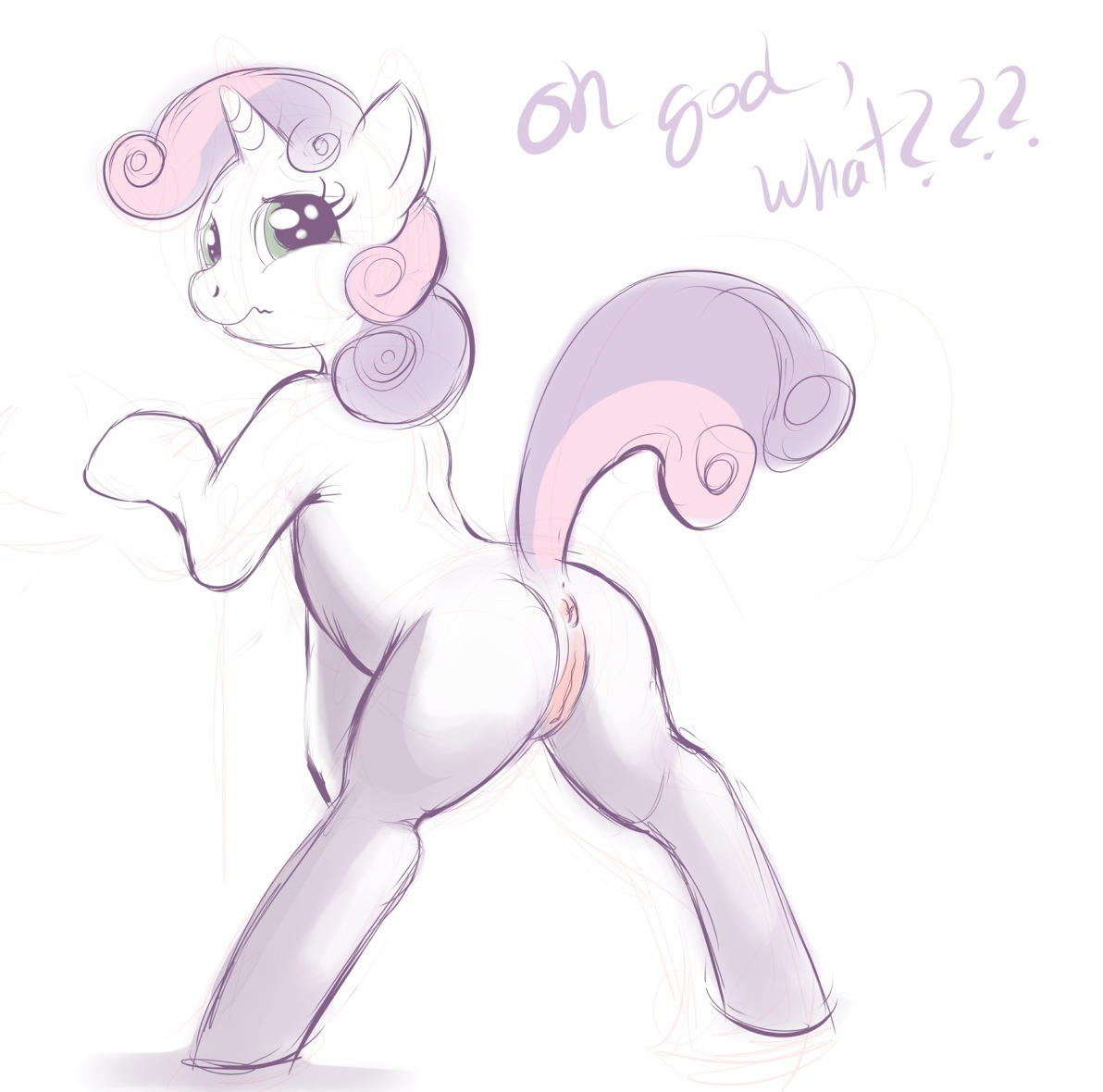 anus butt e621 equid equine female feral friendship_is_magic genitals hasbro horn mammal my_little_pony mythological_creature mythological_equine mythology ponyparty presenting presenting_anus presenting_hindquarters presenting_vulva quadruped sad solo sweetie_belle_(mlp) tail unicorn vulva young young_feral