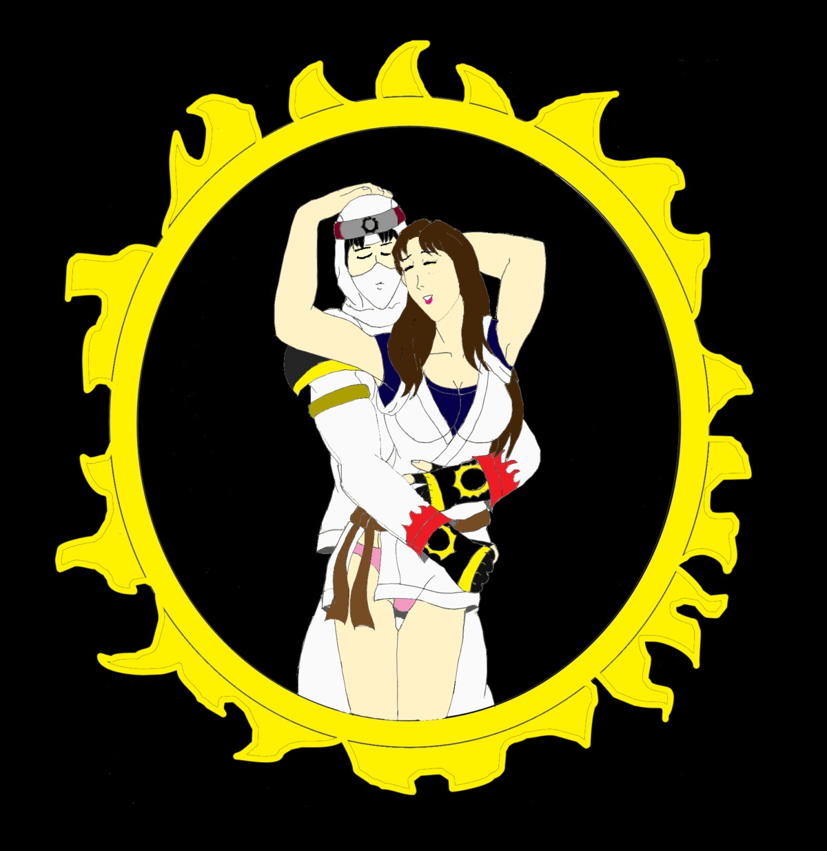 art_of_fighting closed_eyes female king_of_fighters kyo_kusanagi love ninja rule34 snk tagme yuri_sakazaki