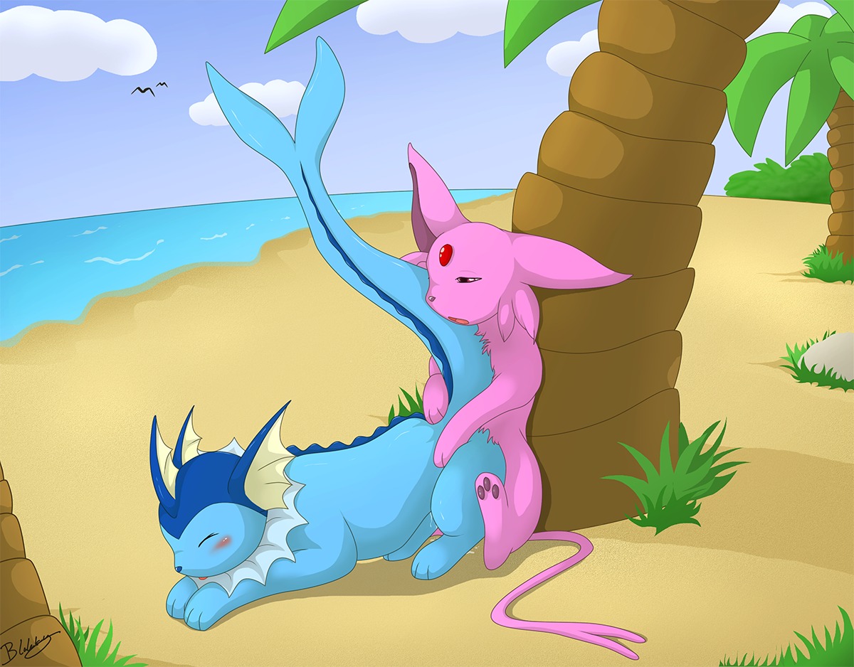 beach blackfury blush cloud detailed_background duo e621 eeveelution espeon eyes_closed feet female feral frill_(anatomy) generation_1_pokemon generation_2_pokemon half-closed_eyes hindpaw male male/female membrane_(anatomy) membranous_frill narrowed_eyes neck_frill nintendo open_mouth outside paws pokemon pokemon_(species) purple_eyes raised_tail sand seaside sex sex_on_the_beach signature sky tail tongue tongue_out vaporeon water