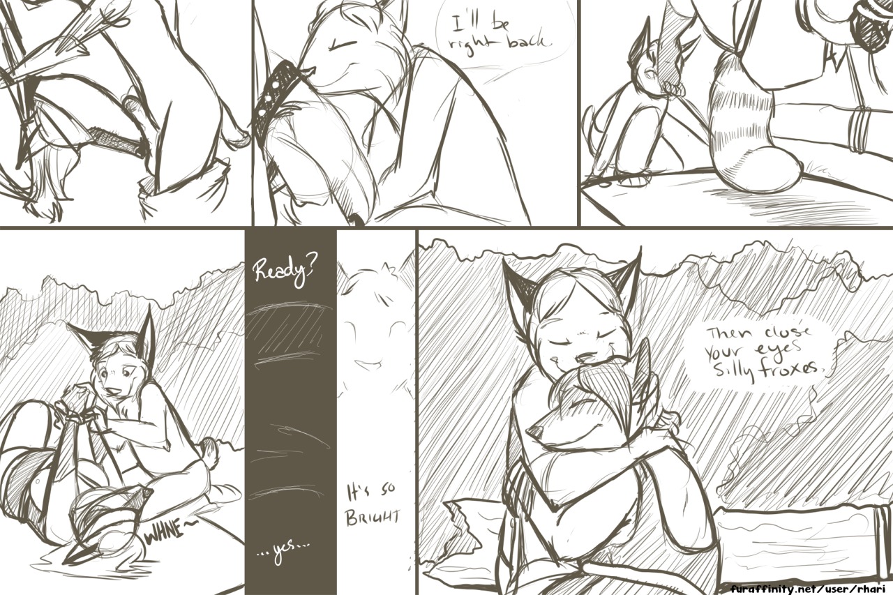 2012 anthro bdsm blindfold bondage bottomwear bound breasts canid canine clothing comic cuddling digital_drawing_(artwork) digital_media_(artwork) duo e621 felid feline fellatio female fever_low forest fox genitals greyscale hair hybrid kissing lake lynx male male/female mammal monochrome nipples oral outside pants penile penis plant procyonid public raccoon rhari rope sex skirt stripes suspension tree underwear undressing wood