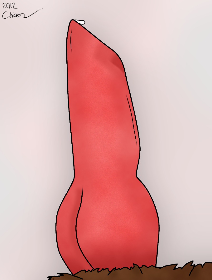 2012 ambiguous_species animal_genitalia animal_penis anthro bodily_fluids brown_body brown_fur canid canine canine_genitalia canine_penis close-up e621 erection faceless_character faceless_male fur genital_fluids genitals knot male mammal penis precum solo unknown_artist