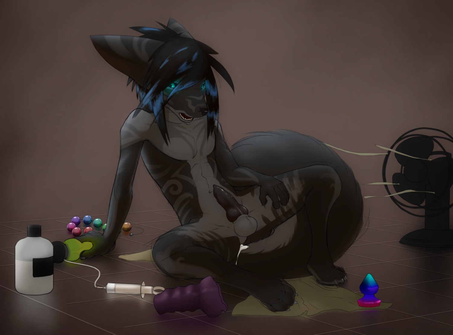afterglow anthro bad_dragon canine_penis enig lube male male_only masturbation penis playing rule34 solo toy toys