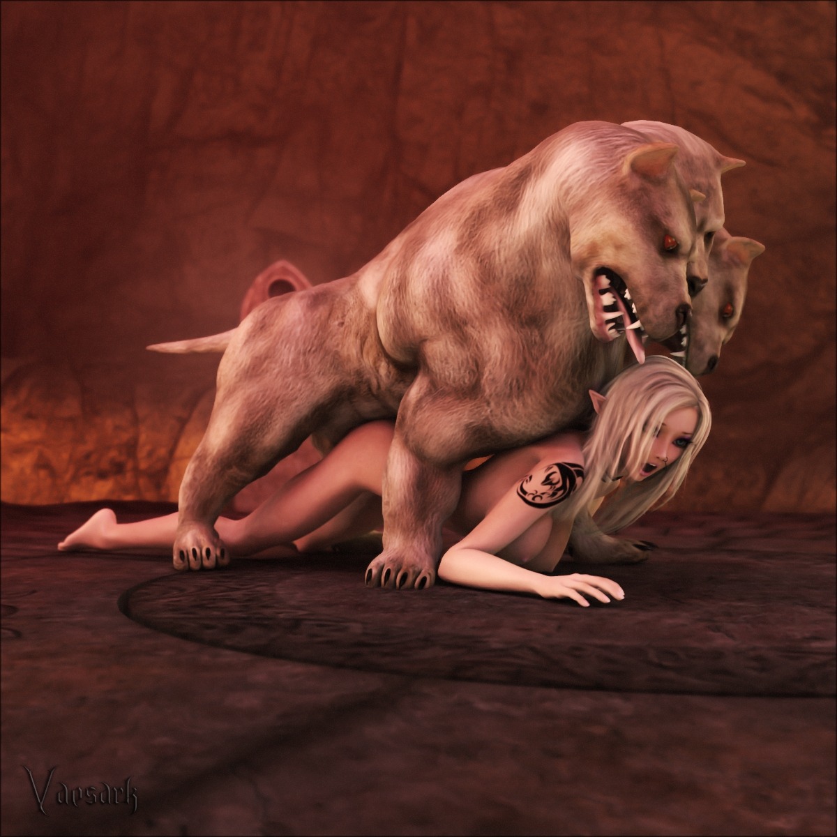 1:1 3_heads 3d_(artwork) all_fours balls bestiality breasts canid canid_demon canine canis cerberus demon digital_media_(artwork) doggystyle domestic_dog duo e621 elf european_mythology facial_piercing female female_on_feral female_penetrated feral feral_penetrating feral_penetrating_humanoid from_behind_position genitals greek_mythology hair hellhound hi_res humanoid humanoid_on_feral humanoid_penetrated interspecies male male/female male_on_humanoid male_penetrating male_penetrating_female mammal multi_head mythological_canine mythological_creature mythology nipples nose_piercing nude open_mouth penetration piercing sex tattoo tongue vaesark white_hair