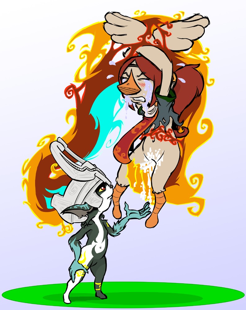 2girls female female_only imp_midna lahsparkster medli midna multiple_females multiple_girls nintendo rito rule34 straight_hair the_legend_of_zelda the_wind_waker twili twilight_princess wind_waker young