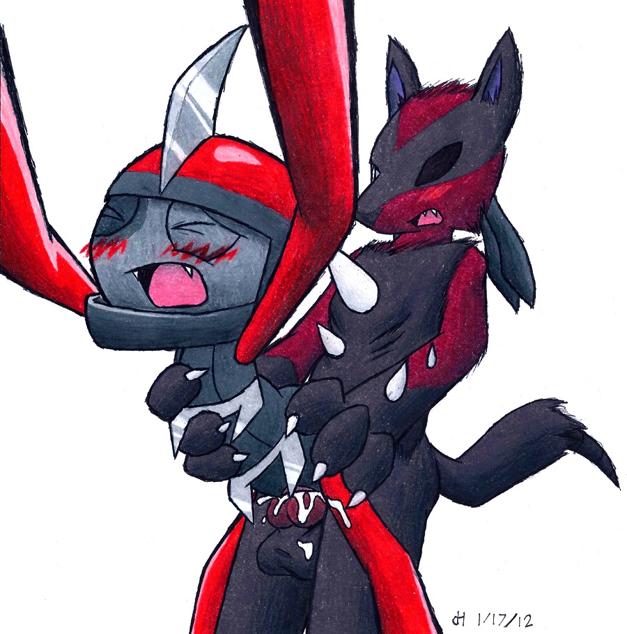 10s 2012 anthro balls blush colored cum female foxred64 fur furry insertion interspecies lucario male nude pawniard penis pokemon pokemon_(species) pokemon_bw pokemon_dppt pussy rule34 sex straight tagme testicles vulva