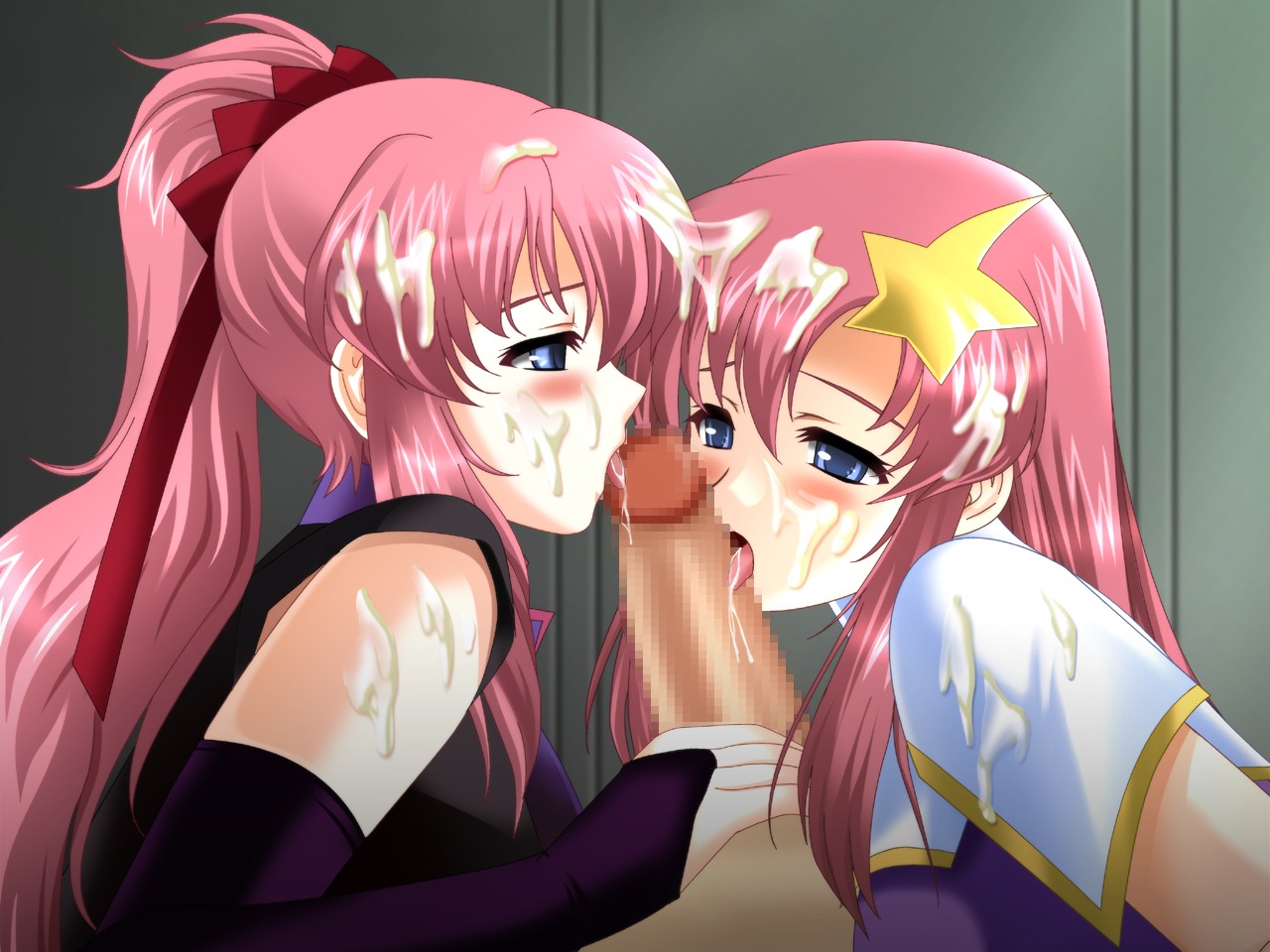 censored eternal_seed_d female gundam gundam_seed gundam_seed_destiny lacus_clyne meer_campbell mosaic_censoring pointy_chin rule34