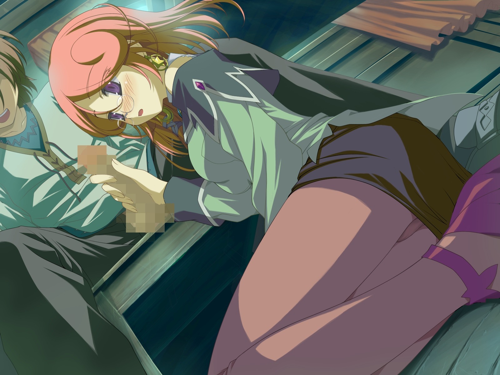 blush censored diana_selendille durandal_fernek female male panties pantyhose penis rule34 shida_kazuhiro skirt underwear wiz_anniversary