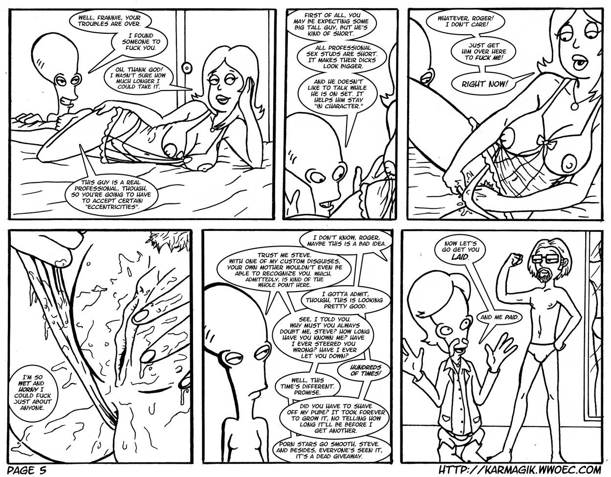 american_dad breasts female francine_smith human karmagik male monochrome roger_smith rule34 steve_smith
