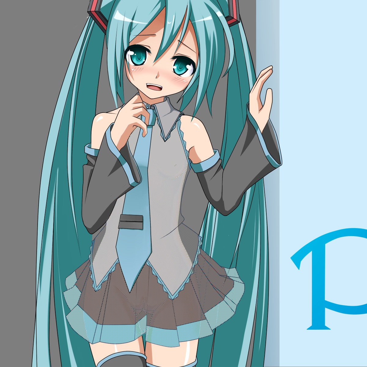 1girl 1girls 2d aqua_eyes aqua_hair bangs bare_shoulders black_skirt black_sleeves black_thighhighs blue_eyes blue_hair blue_necktie blush breasts collared_shirt color detached_sleeves eto eyebrows_visible_through_hair female female_only grey_shirt hair hatsune_miku light-skinned_female light_skin long_hair medium_breasts necktie open_mouth panties pleated_skirt rule34 see-through see-through_clothing see-through_skirt see-through_top shirt skirt sleeveless sleeveless_shirt sleeves solo teeth thighhighs twintails underwear very_long_hair vocaloid