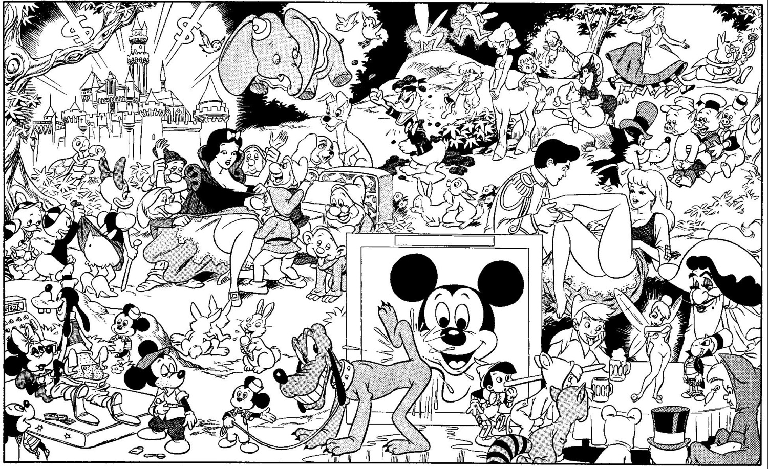 2d absolutely_everyone alice_(disney) alice_in_wonderland_(1951_film) bashful_(snow_white) big_bad_wolf captain_hook castle centaur cinderella_(1950_film) cinderella_(disney_character) crossover daisy_duck dewey_duck disney disney_princess doc_(snow_white) donald_duck dopey_(snow_white) dumbo dumbo_(character) dwarf fae faerie fairy fairy_wings fantasia female fey furry gay goofy goofy_(disney) grumpy_(snow_white) happy_(snow_white) hidden_object_picture huey_duck jiminy_cricket lady_(lady_and_the_tramp) lady_and_the_tramp louie_duck male mickey_mouse minnie_mouse monochrome nipples paul_krassner pee peeing peter_pan_(1953_film) peter_pan_(character) peter_pan_(disney) pinocchio pinocchio_(character) piss pissing pixie pluto pointed_ears pointy_ears prince_charming pussy rape rule34 sleepy_(snow_white) sneezy_(snow_white) snow_white_(disney) snow_white_and_the_seven_dwarfs_(1937_film) soft_feathers text the_three_little_pigs tinker_bell tramp urinating urination urine urine_stream wally_wood white_rabbit_(disney) wimmelbild