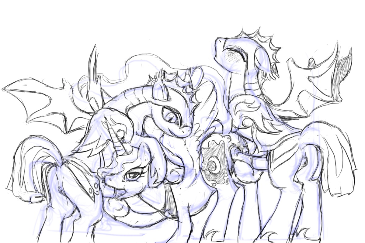 3:2 all_fours anus bat_pony bat_wings bodily_fluids butt buttercup_saiyan cum cutie_mark doggystyle double_penetration e621 equid equine erection feathered_wings feathers fellatio female feral friendship_is_magic from_behind_position genital_fluids genitals group group_sex hasbro horn hybrid male male/female mammal membrane_(anatomy) membranous_wings monochrome my_little_pony mythological_creature mythological_equine mythology night_guard_(mlp) oral oral_penetration pegasus penetration penile penis princess_luna_(mlp) quadruped royal_guard_(mlp) sex simple_background spitroast tail thestral threesome trio vaginal vaginal_penetration vulva white_background winged_unicorn wings