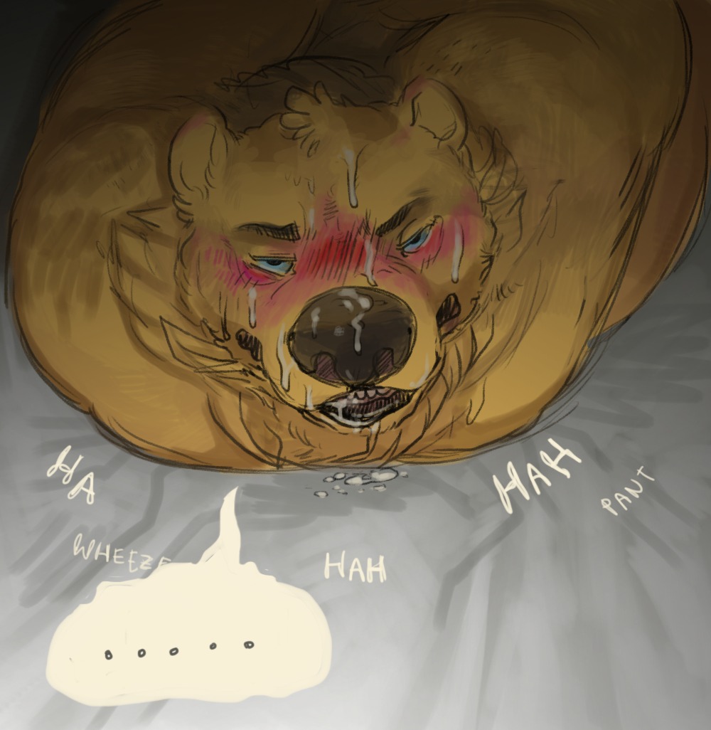 after_sex bear blush bodily_fluids breath cum cum_on_face e621 genital_fluids male mammal nastyspook nude panting solo