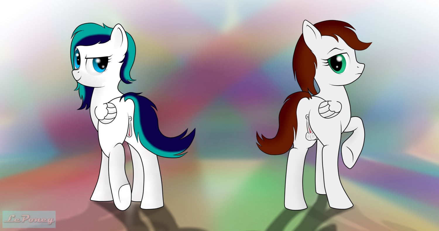 2014 256:135 4k abstract_background absurd_res backsack balls blue_eyes draw_light draw_light_shine duo e621 equid equine fan_character feathered_wings feathers female feral fur genitals green_eyes hasbro herm hi_res horse intersex le_poney mammal my_little_pony pony simple_background summer_drops vulva watermark white_body white_fur wings