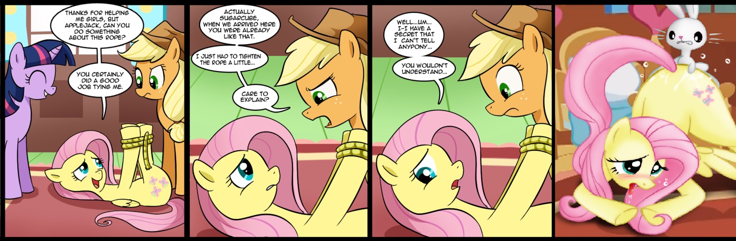 angel_bunny applejack_(mlp) comic earth_pony equine female female_only feral fluttershy_(mlp) friendship_is_magic fur horse multiple_females my_little_pony orange_fur pegasus pony purple_fur rule34 smooth_skin twilight_sparkle_(mlp) unicorn yellow_fur yuri