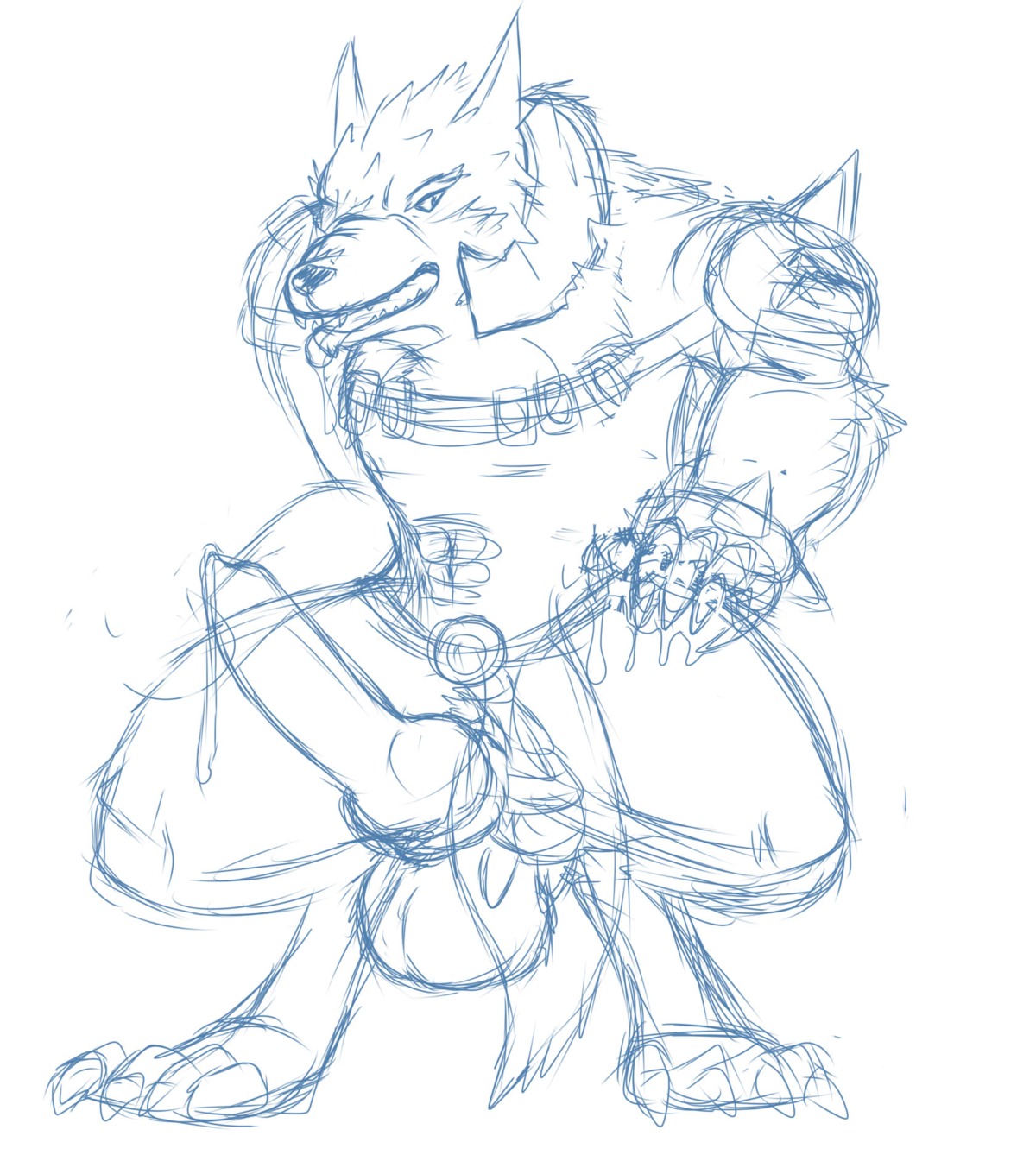 animal_genitalia animal_penis anthro balls big_balls big_penis bodily_fluids canid canine canine_genitalia canine_penis canis digitigrade drooling e621 erection genital_fluids genitals hi_res knot league_of_legends looking_at_viewer male mammal muscular muscular_anthro muscular_male mythological_canine mythological_creature mythology penis precum riot_games saliva sketch solo tail tencent tongue unknown_artist warwick_(lol) werecanid werecanine werecreature werewolf wolf