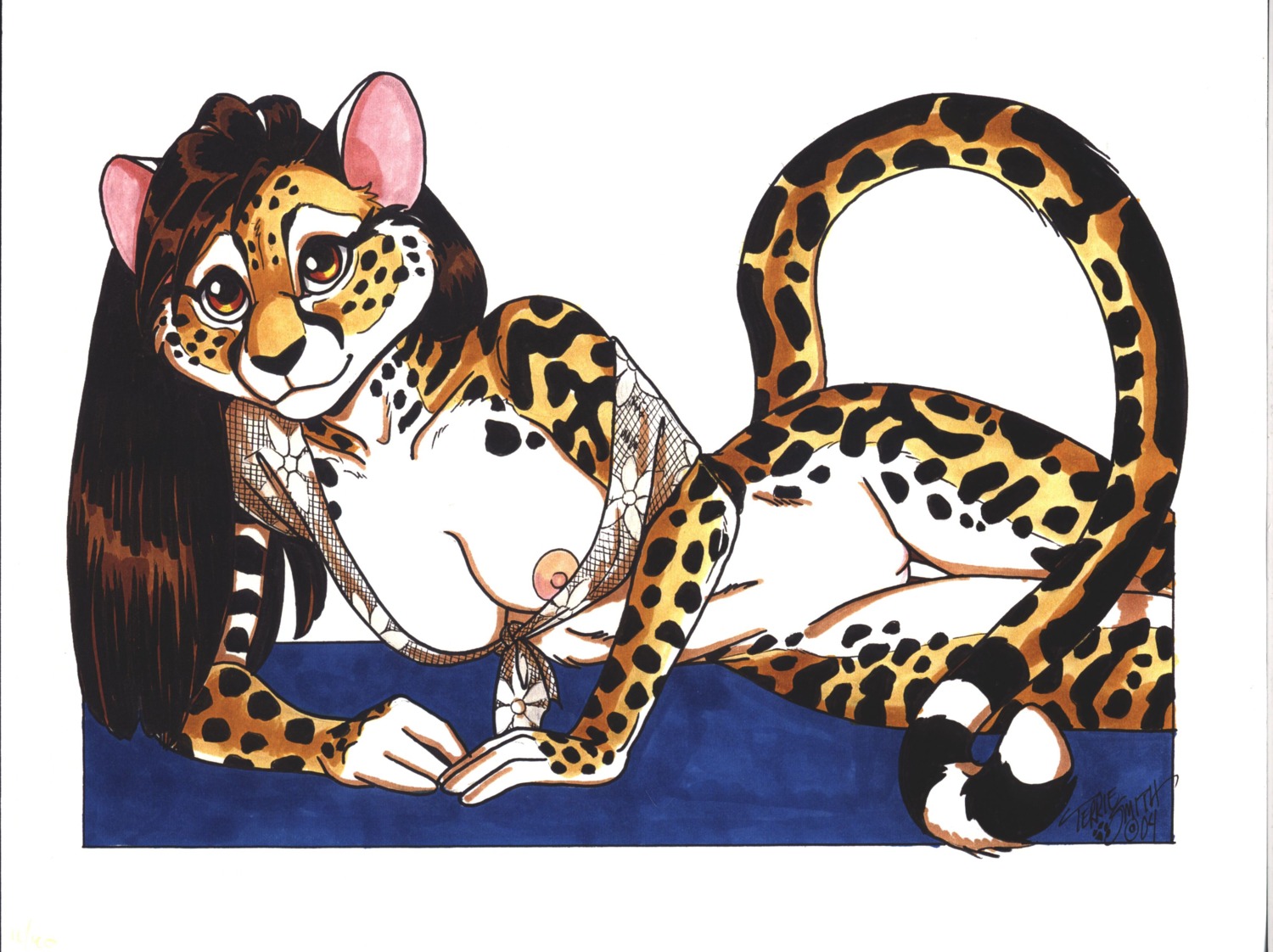 2004 bottomless breasts cheetah feline female furry high_resolution joelynn on_side pussy rule34 solo terrie_smith