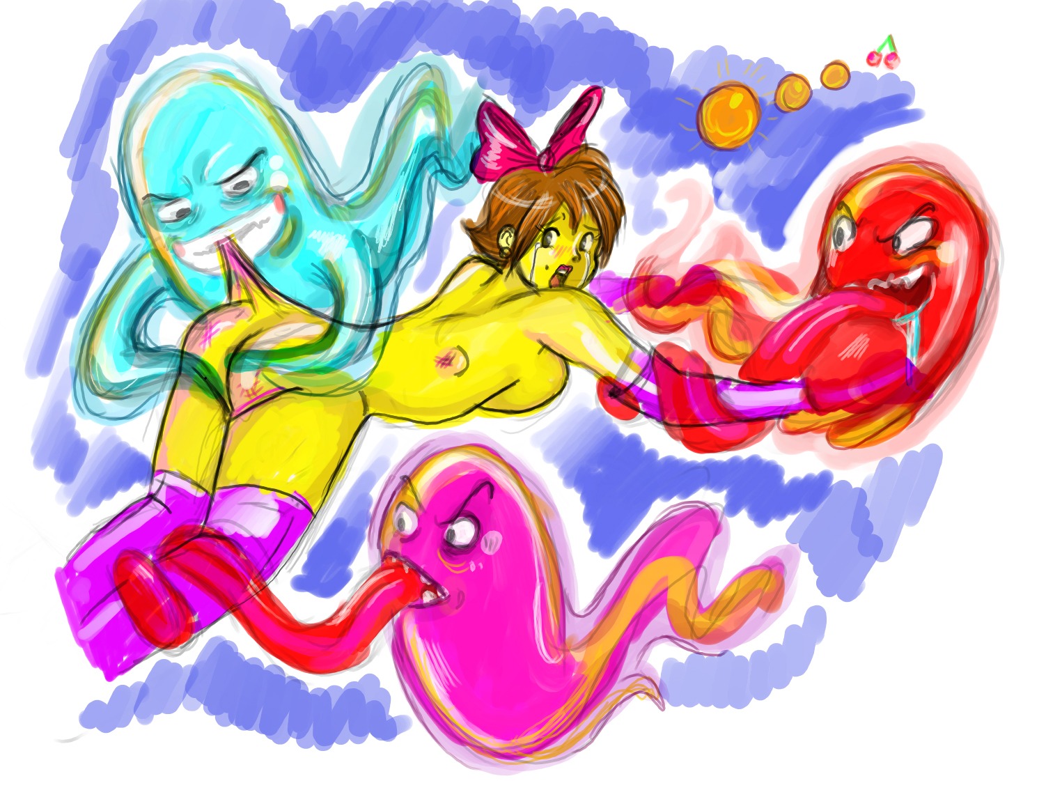 blinky_(pac-man) female ghost inky_(pac-man) marshmallow-maker ms._pac-man pac-man_(series) pinky_(pac-man) rule34 tagme