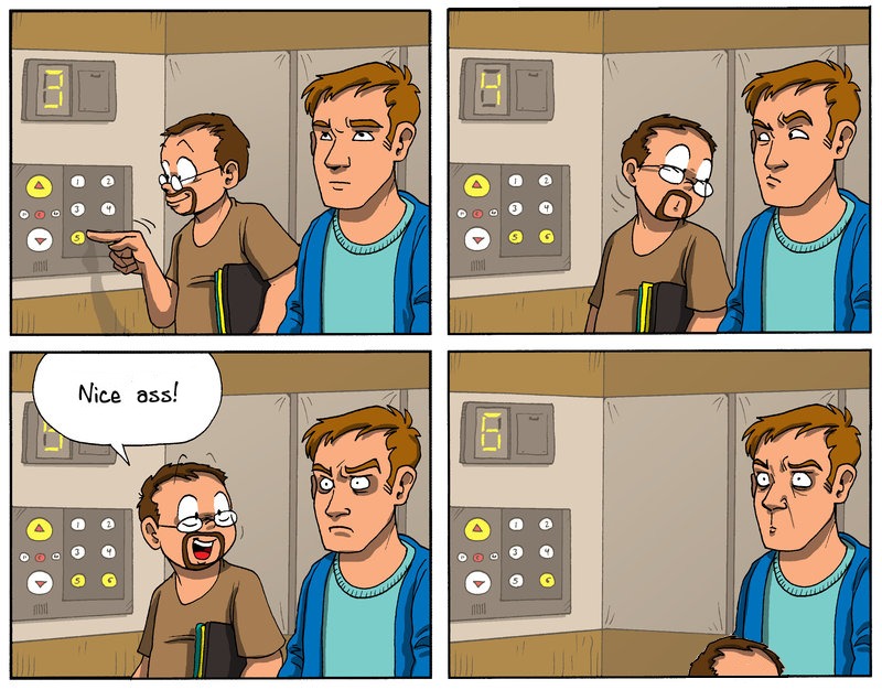 elevator english_text gay glasses implied_oral male meme panels parody rule34 so_you're_a_cartoonist speech_bubble text tompreston webcomic yaoi