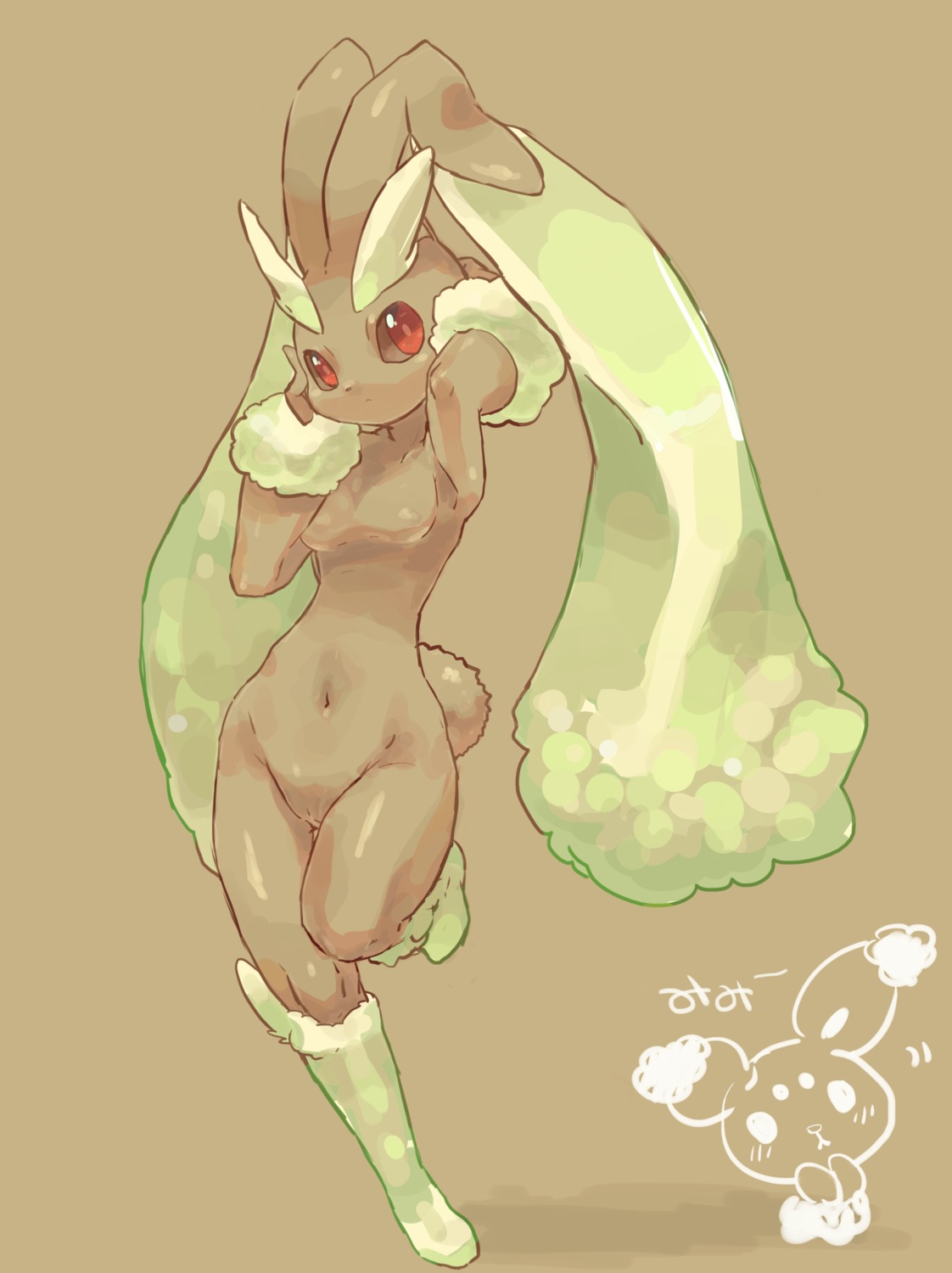 2010 absurd_res anthro anthrofied breasts brown_body brown_fur buneary duo e621 featureless_breasts female fuchsia_(artist) fur generation_4_pokemon genitals hi_res lagomorph long_ears looking_at_viewer lopunny mammal navel nintendo pokemon pokemon_(species) pokemorph red_eyes simple_background vulva