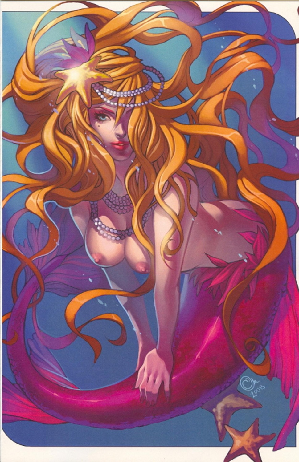 00s 2000s 2008 disney female merfolk mermaid nipples pink_tail rule34 tail the_little_mermaid