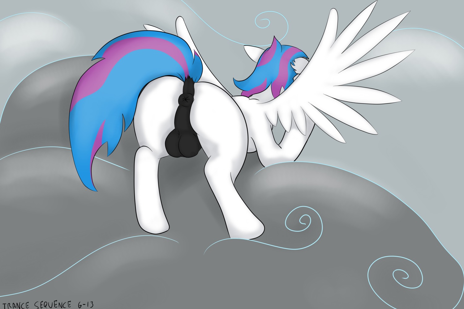 2013 3:2 absurd_res agile_cloud anus backsack balls butt cloud e621 equid equine fan_character feathered_wings feathers genitals hasbro hi_res male mammal my_little_pony mythological_creature mythological_equine mythology outside pegasus perineum solo trancesequence wings