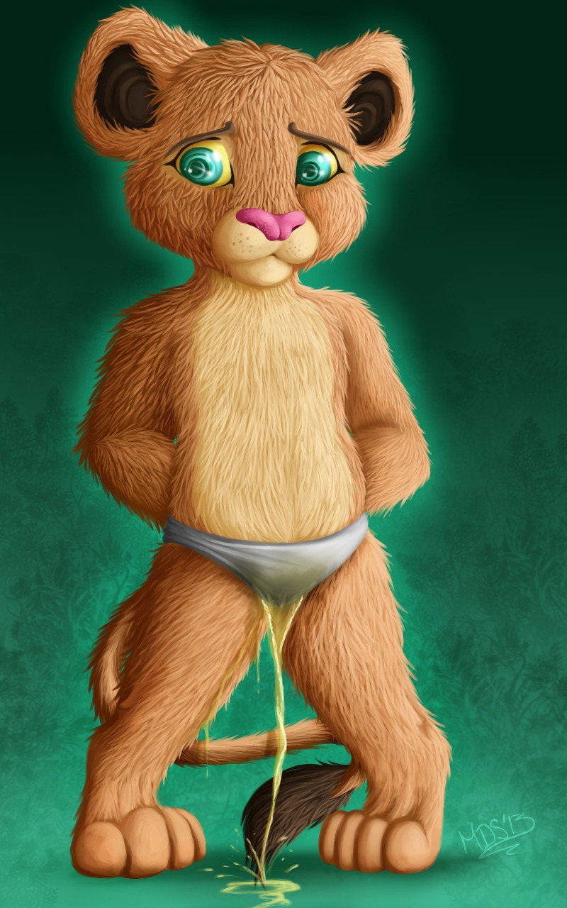 5:8 anthro anthrofied bodily_fluids clothing disney e621 felid female female_peeing genital_fluids hi_res lion mammal mds nala_(the_lion_king) pantherine panties peeing solo tail the_lion_king underwear urine urine_stream wet wet_clothing wetting young young_anthro