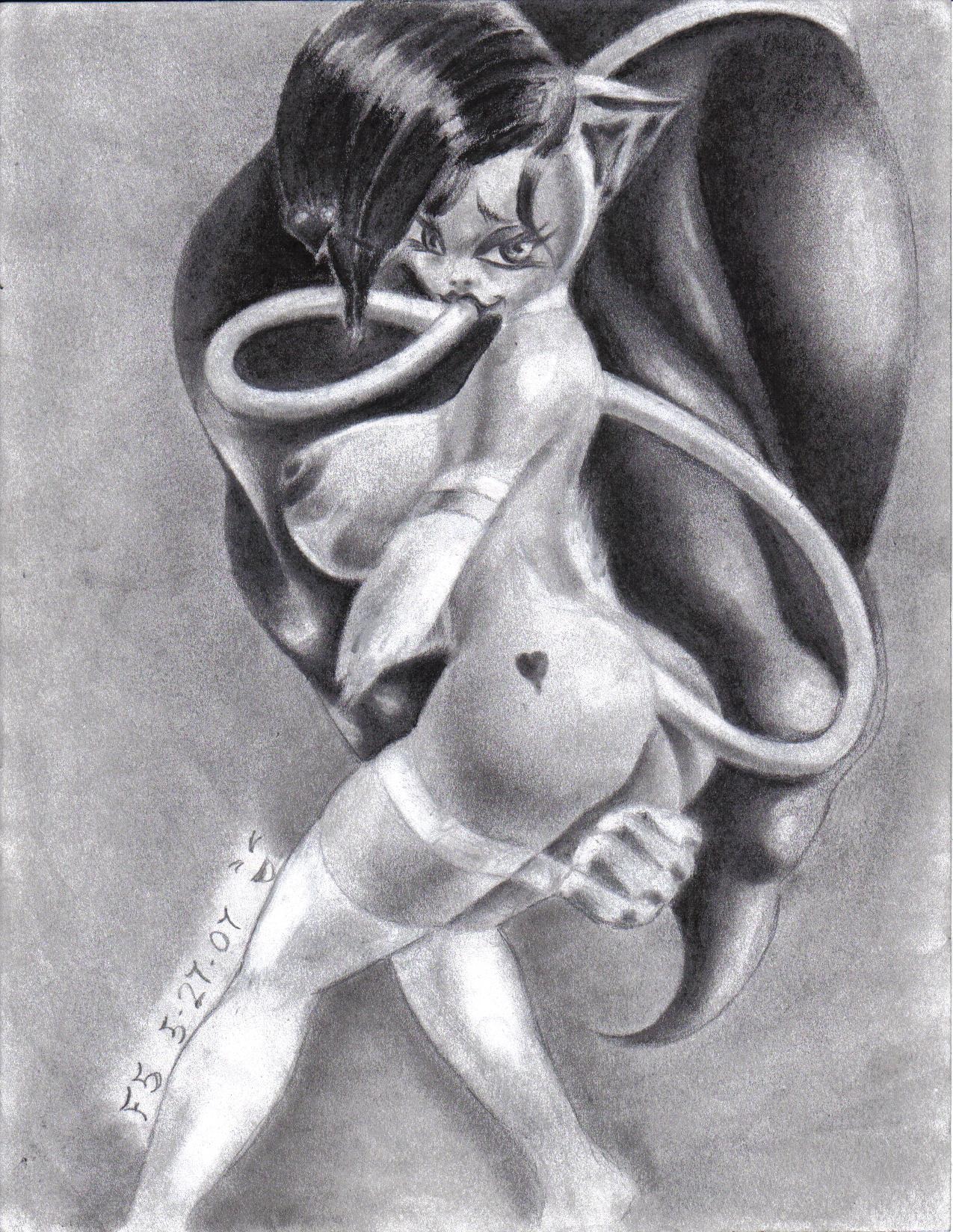 animal_humanoid big_breasts breasts butt capcom darkstalkers e621 felicia_(darkstalkers) felid female heart_symbol hi_res humanoid looking_at_viewer mammal nipples nude seductive solo sonicsfan81 tail tail_fetish tail_in_mouth tail_play tattoo