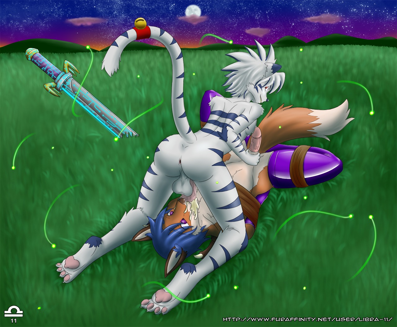 2012 69_position all_fours anthro anus backsack balls bat bdsm blue_hair bodily_fluids bondage bound butt canid canine cum cum_in_mouth cum_inside digital_media_(artwork) dominant dominant_male duo e621 erection felid fellatio fenix_azurewing_(-fenix-) field forced forced_oral fox genital_fluids genitals grass hair horizon hybrid interspecies kogenta_(onmyou_taisenki) libra-11 lying male male/male male_penetrated male_penetrating male_penetrating_male mammal melee_weapon membrane_(anatomy) membranous_wings moon night onmyou_taisenki oral oral_penetration outside pantherine penetration penile penis plant rear_view red_fox reverse_forced_oral sex sky star starry_sky submissive submissive_male sword tail text tiger true_fox url weapon wings