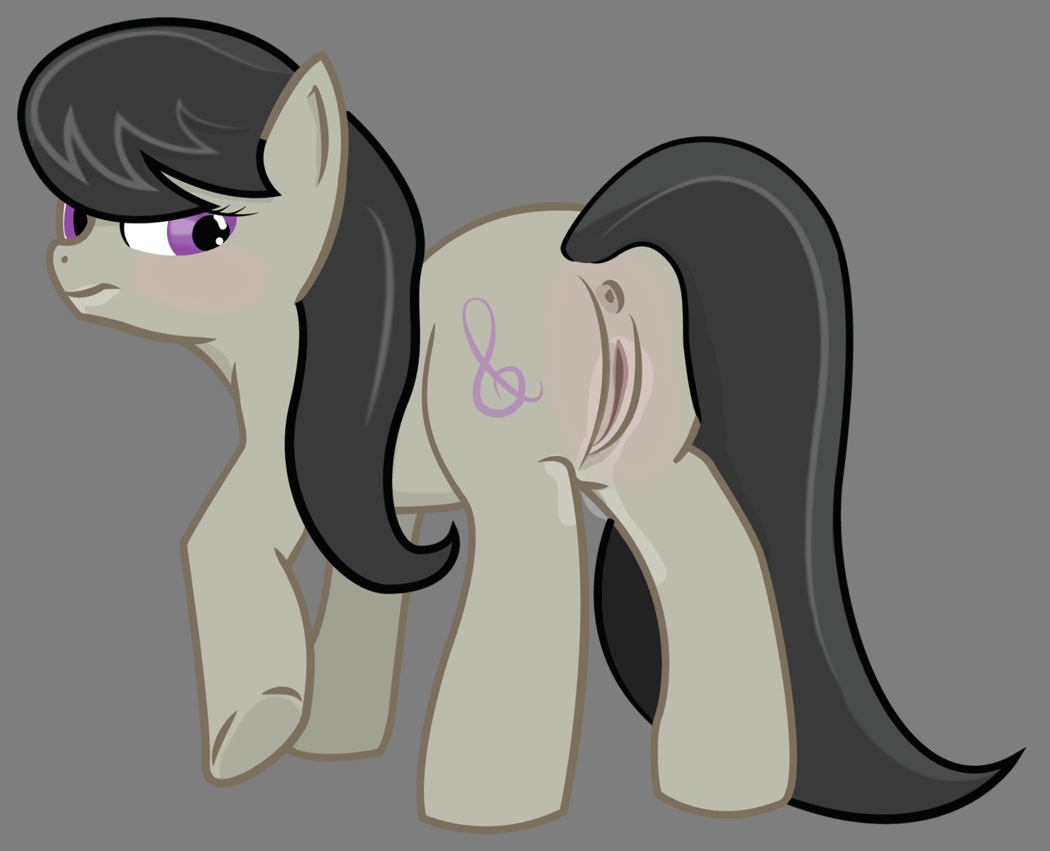 black_hair earth_pony equine female female_only feral feral_only friendship_is_magic fur hair hasbro horse my_little_pony octavia_melody pony presenting presenting_hindquarters pussy rule34 smile smooth_skin solo wet