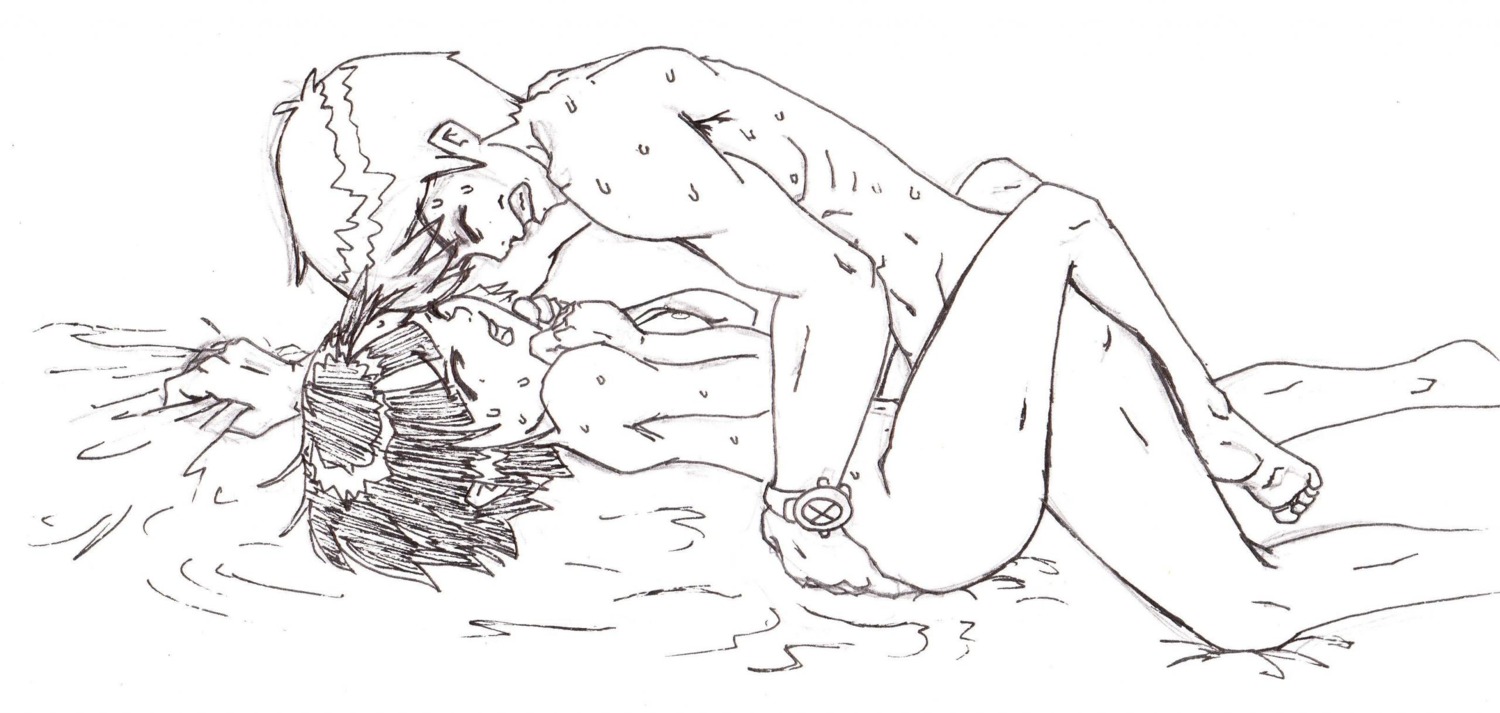 1boy 1girls armpit_hair ben_10 ben_10_alien_force ben_tennyson black_and_white female julie_yamamoto male puberty rule34 straight_hair twilightchildriku