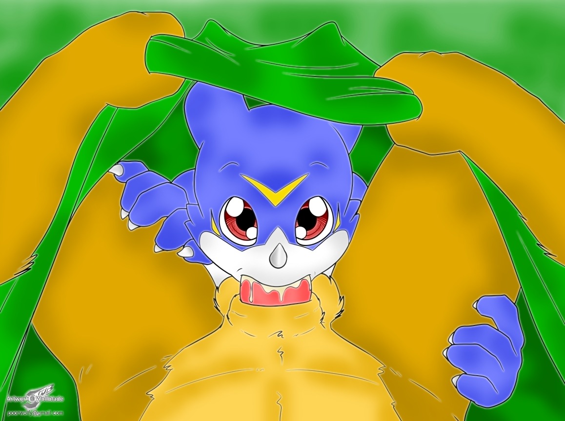 bandai_namco blue_body blue_skin bodily_fluids canid canine cum cum_in_mouth cum_inside digimon digimon_(species) duo e621 erection faceless_character faceless_male fellatio first_person_view genital_fluids genitals larger_male looking_at_viewer male male/male male_penetrated male_penetrating male_penetrating_male male_pov mammal nude oral oral_penetration penetrating_pov penetration penile penis red_eyes sex size_difference smaller_male solo_focus spread_legs spreading veemon wolfblade yiffy_foxy