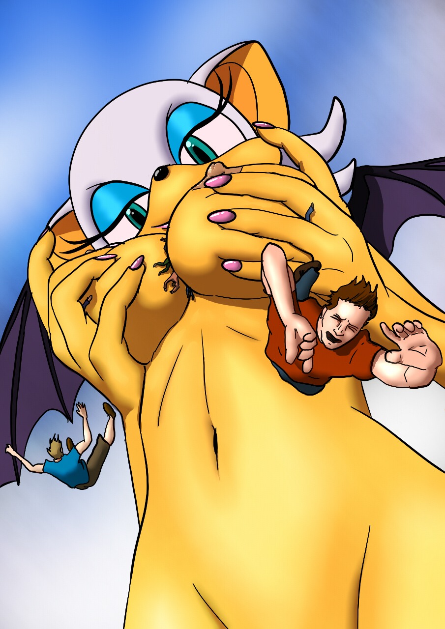anthro bat below_view breasts clothes color falling female fur furry giantess human interspecies male nipples nude rouge_the_bat rule34 sega size_difference smile sonic_(series) sonic_the_hedgehog_(series) tagme white_fur