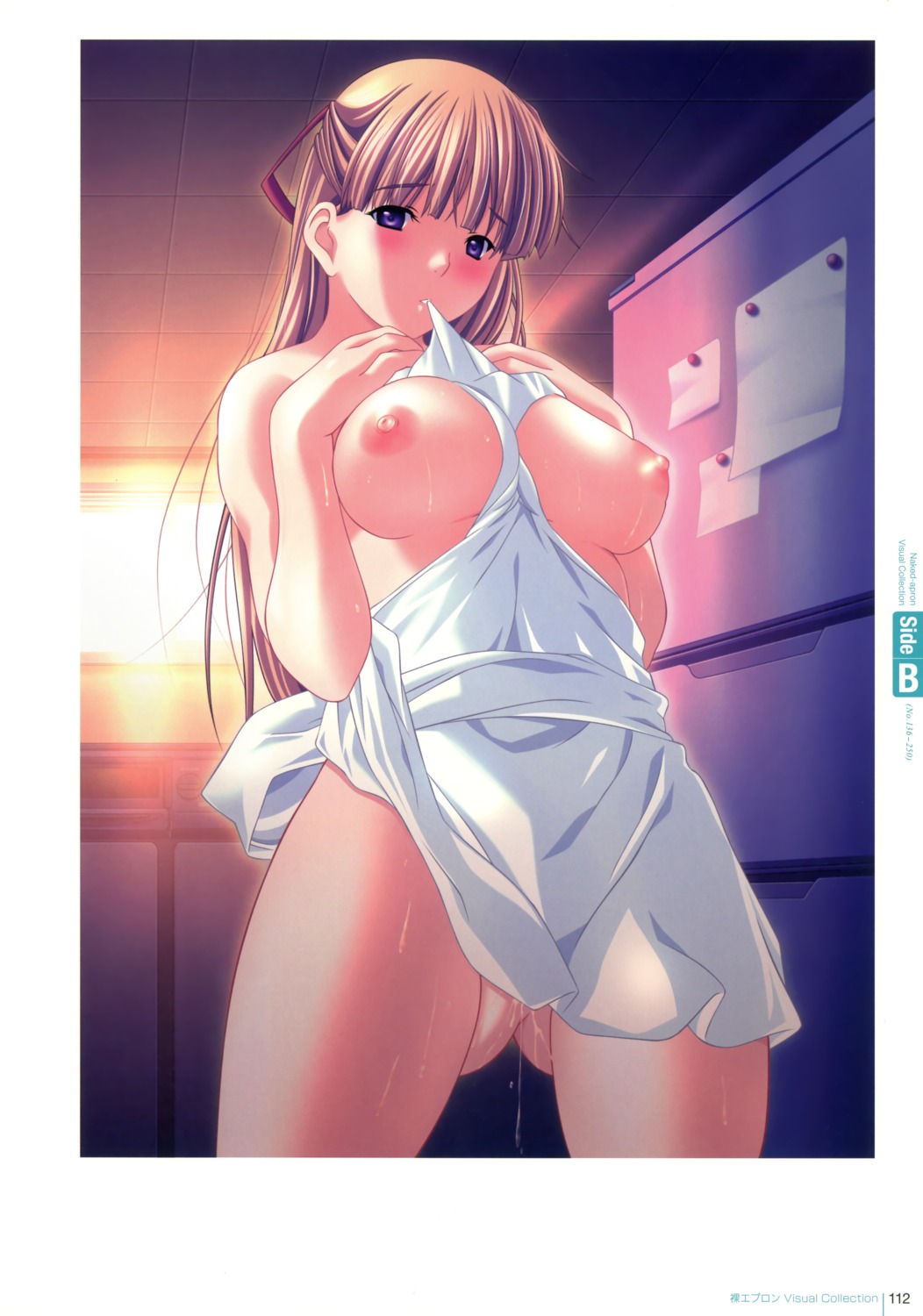 atelier_kaguya breasts color female human kanzaki_asuka m&amp;m_(mickey_and_mackey) medorei naked_apron nipples pussy pussy_juice rule34 scan wet