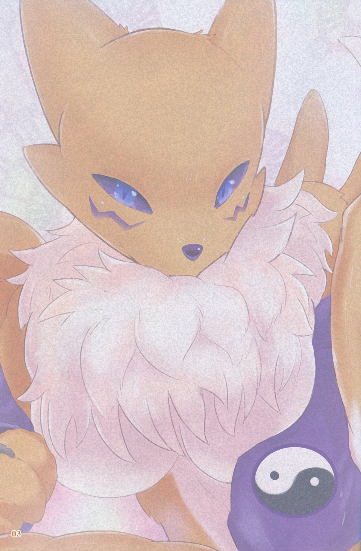 anthro canine comic digimon female fox fur furry renamon rule34 suggestive y100 yellow