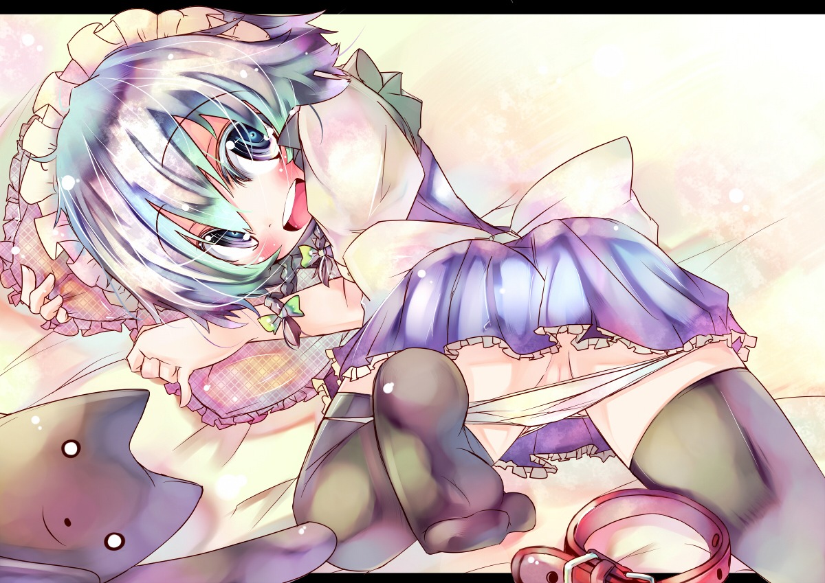 female hairband panties pussy rule34 sakuya_izayoi short_hair silver_hair thighhighs tora touhou underwear
