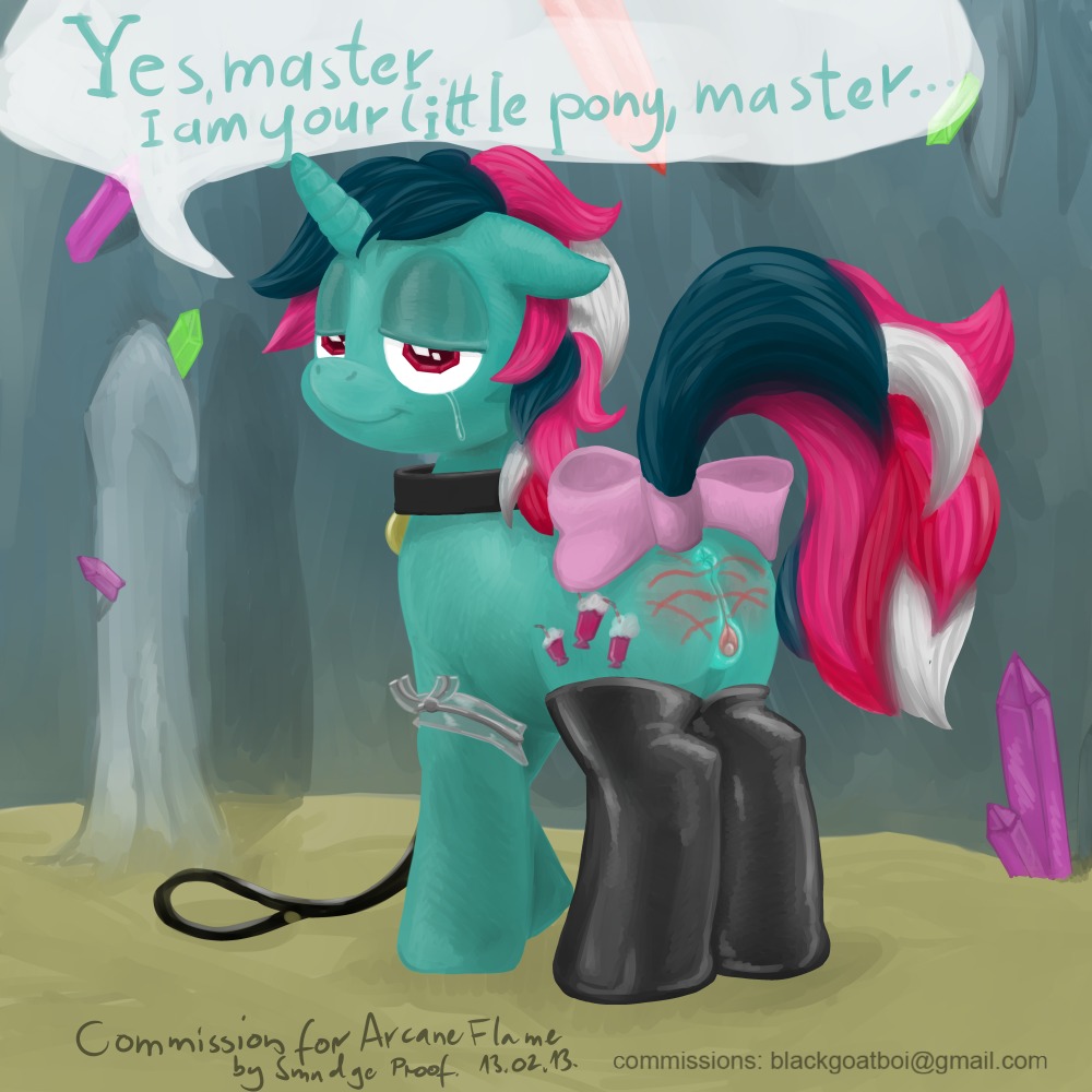 1:1 2013 anus bdsm bodily_fluids butt_slap collar digital_media_(artwork) e621 equid equine female feral fizzy_(mlp) gem_eyes genitals hasbro horn leash mammal mlp_g1 my_little_pony my_little_pony_'n_friends mythological_creature mythological_equine mythology pre-g4 quadruped slap slave smudge_proof solo spanking tail tears twinkle-eyed unicorn vulva