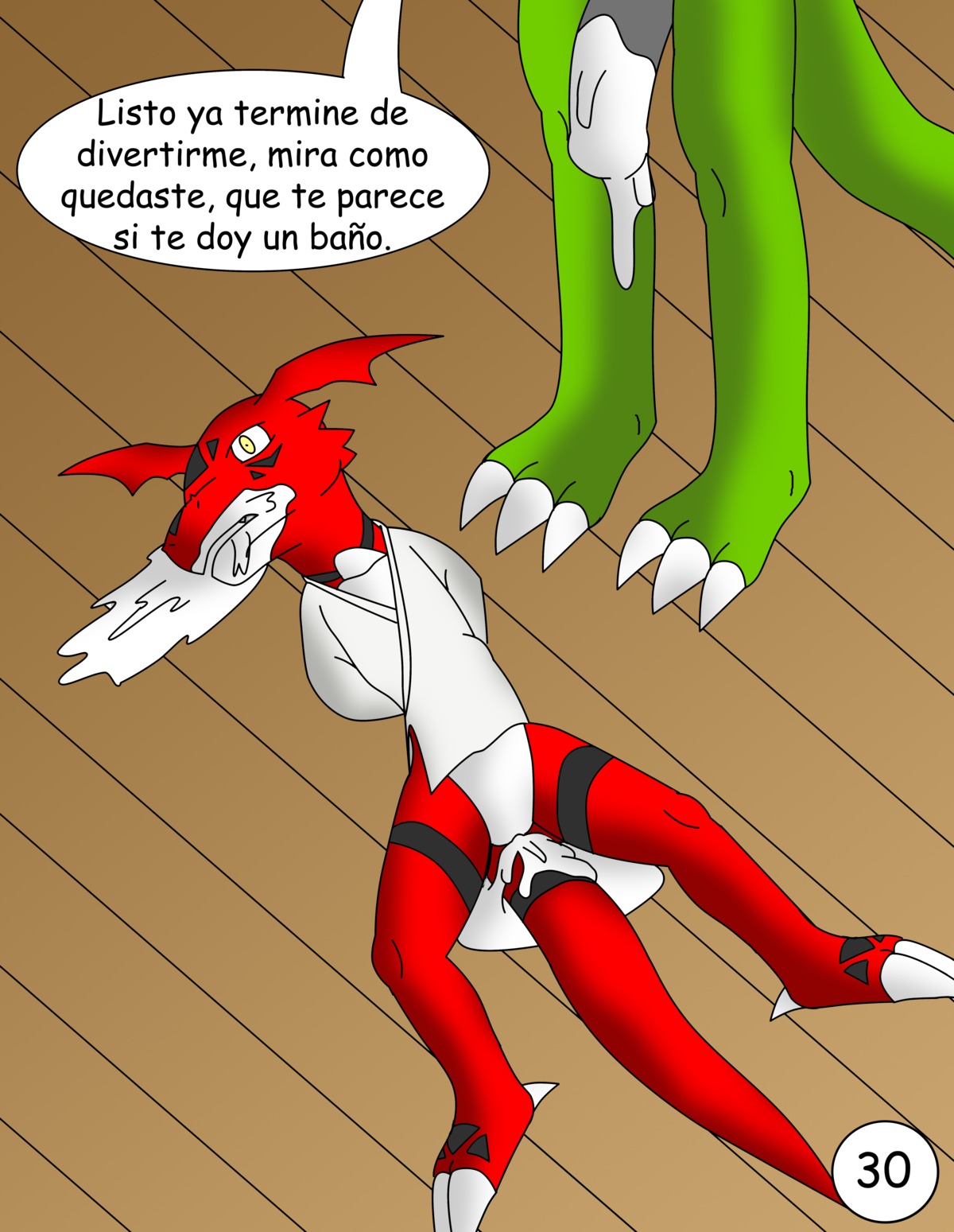 absurd_res adolescent after_sex age_difference anthro bandai_namco black_penis bodily_fluids claws comic crocodile crocodilian crying cum cum_in_ass cum_in_mouth cum_inside cum_on_face cum_on_penis dialogue digimon digimon_(species) digital_media_(artwork) dragon duo e621 forced genital_fluids genitals guilmon half-erect hector21314 hi_res karate male male/male mythological_creature mythological_scalie mythology penis rape reptile scalie sex solo_focus spanish_text tail tears text thick_penis toe_claws translated violence young