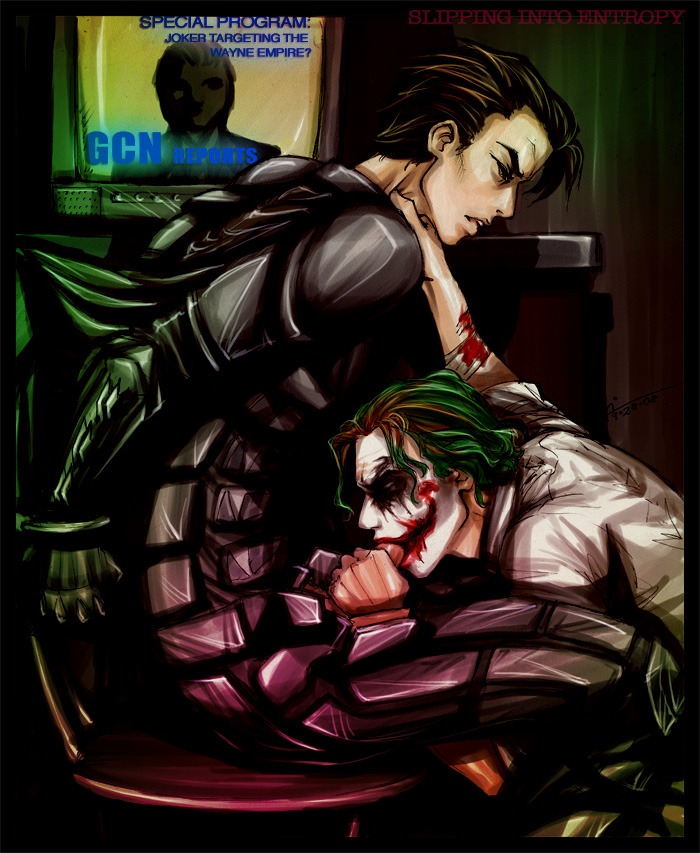 batman batman_(bruce_wayne) batman_(series) bruce_wayne dc dc_comics gay joker male male_only oral rule34 the_dark_knight yaoi
