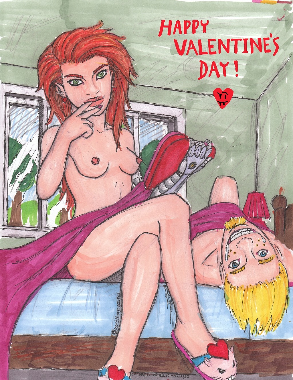 disney female human kim_possible kimberly_ann_possible korblborp male nipples ron_stoppable rule34 straight straight_hair tagme valentine's_day