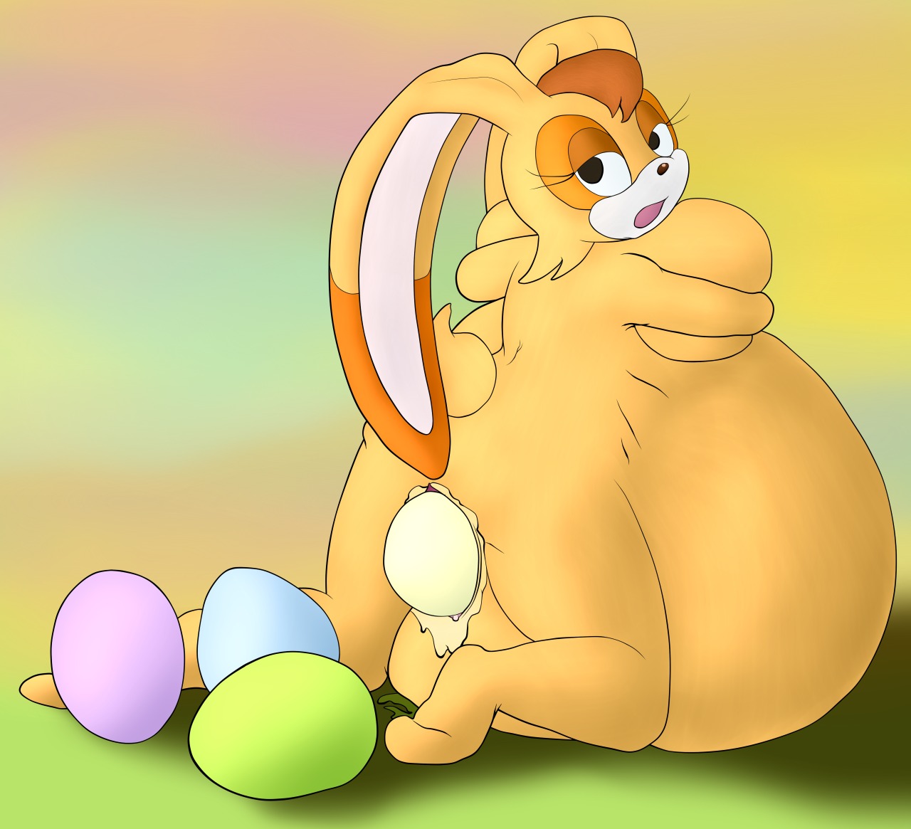 anthro breasts color egg egg_laying female female_only fur furry kneeling nude pregnant rabbit rule34 side_view solo sonic_(series) tagme uncensored vanilla_the_rabbit