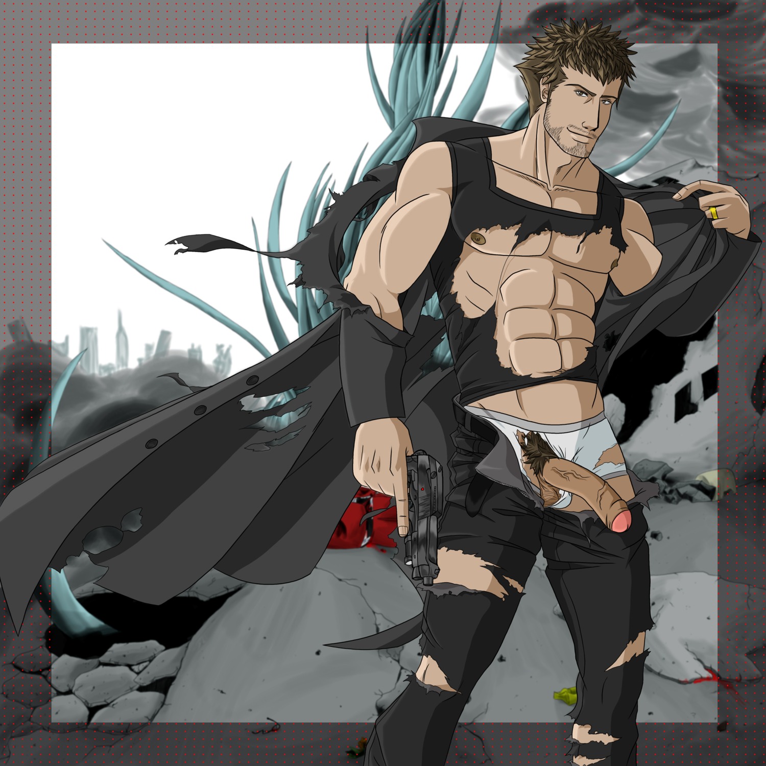 kyle_madigan male male_focus male_only out_of_frame parasite_eve parasite_eve_ii parasite_eve_the_3rd_birthday penis rule34 solo_male