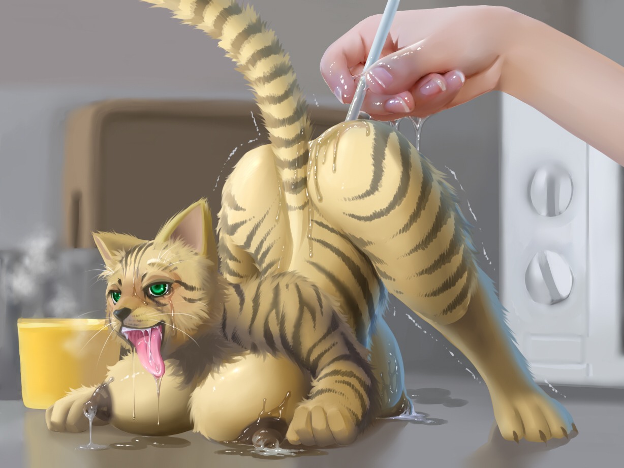 4:3 4_breasts aoino_broome appliance areola ass_up big_breasts blurred_background bodily_fluids breast_rest breasts busty_feral claws conditional_dnp container cotton_swab cup digital_media_(artwork) disembodied_hand domestic_cat duo e621 felid feline felis female female_feral feral fur genital_fluids genitals green_eyes holding_object huge_breasts human imminent_orgasm improvised_sex_toy inside kitchen_appliance lactating looking_pleasured lying machine mammal microwave_oven milk multi_breast nipples nude object_in_ass on_front open_mouth paws penetration puddle puffy_areola quadruped raised_tail saliva shaking shivering size_difference smaller_female solo_focus striped_body striped_fur stripes tail tan_body tan_fur tears toaster tongue tongue_out vaginal_fluids vulva wet what whiskers