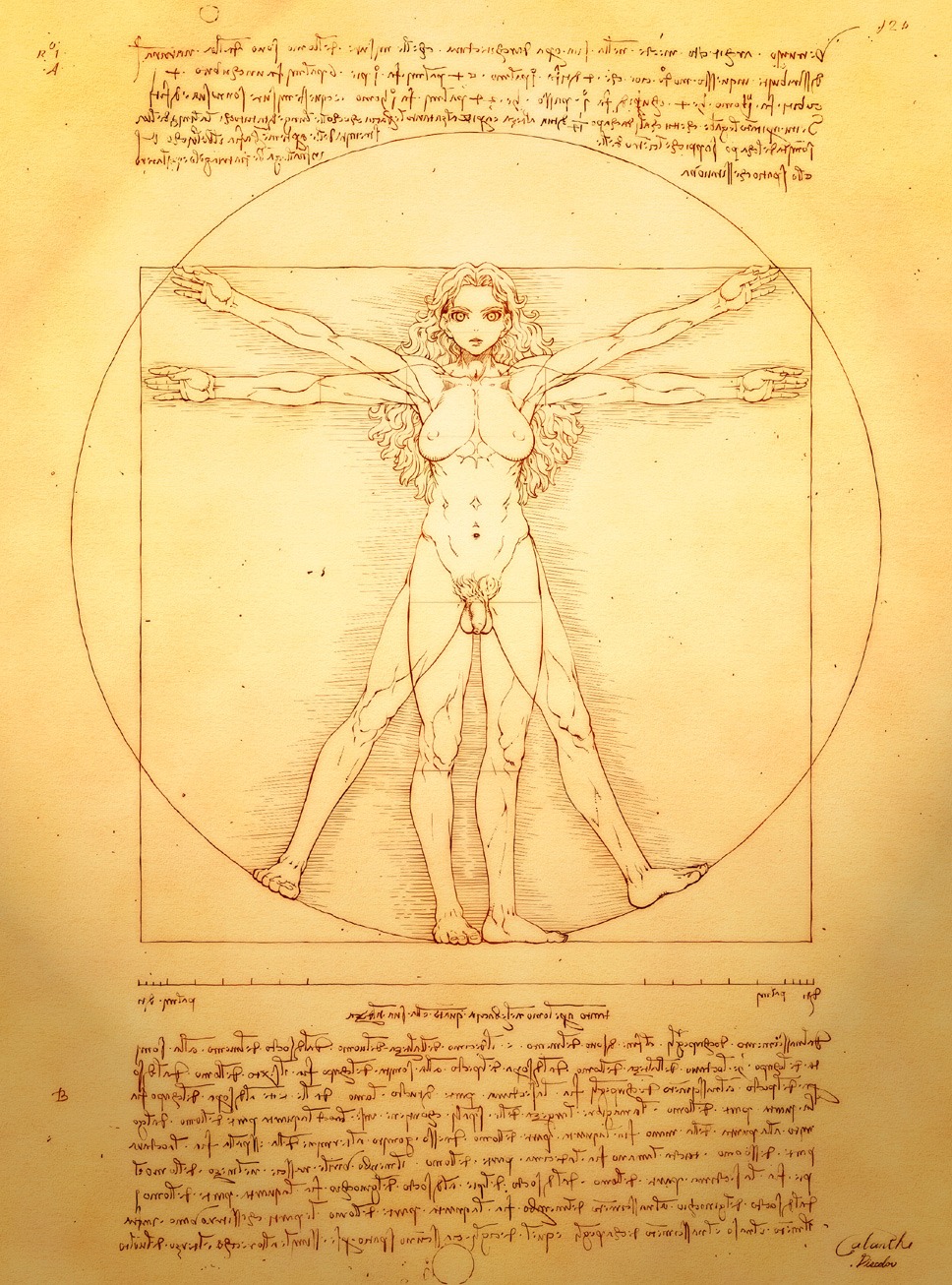 art cal. fine_art_parody futanari intersex public_domain rule34 vitruvian_man