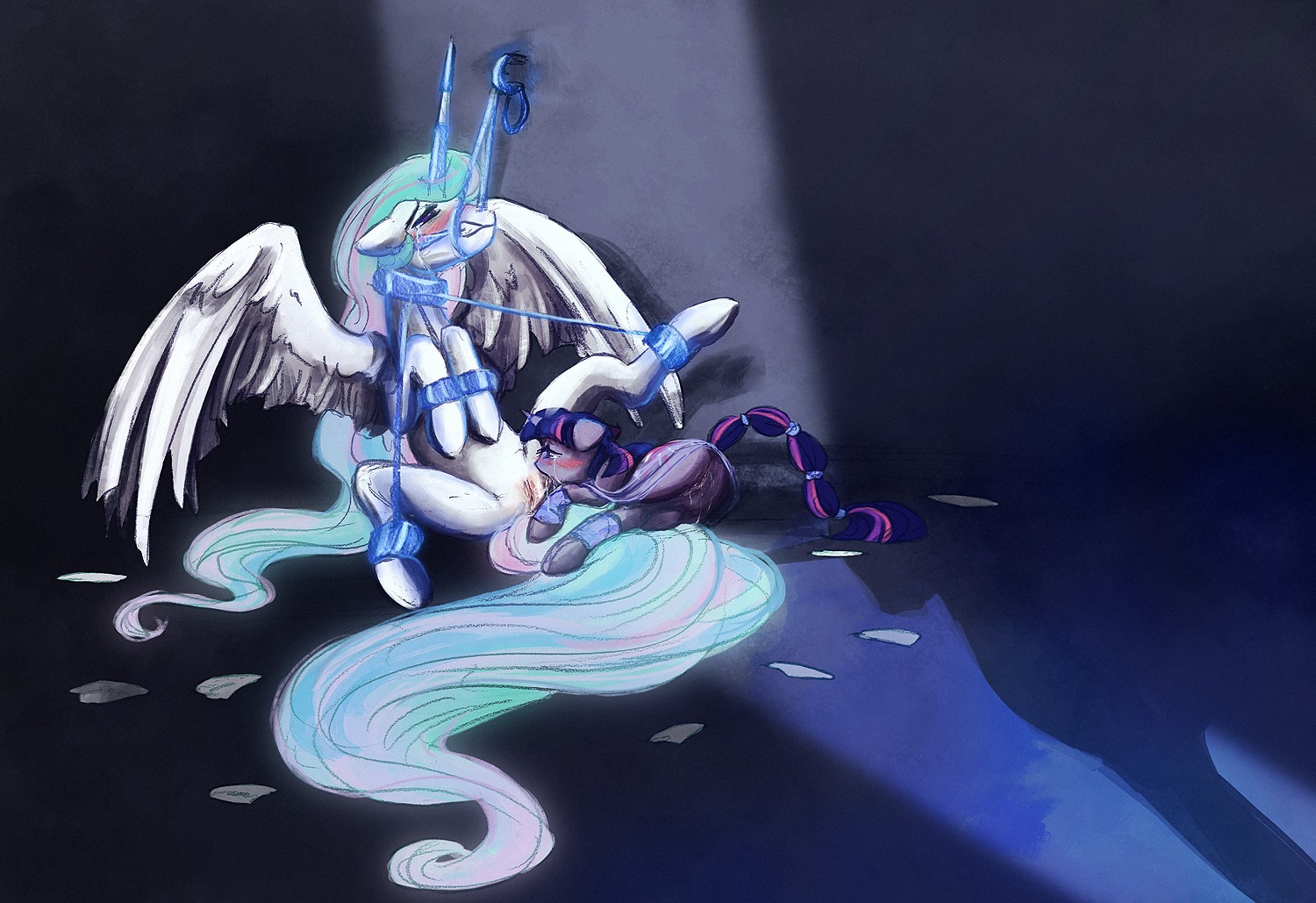 alicorn equine female feral friendship_is_magic furry horse iram my_little_pony mythological_creature mythological_equine mythology nightmare_moon_(mlp) pony princess_celestia_(mlp) princess_luna_(mlp) rule34 smooth_skin straight_hair twilight_sparkle_(mlp) unicorn wings yuri