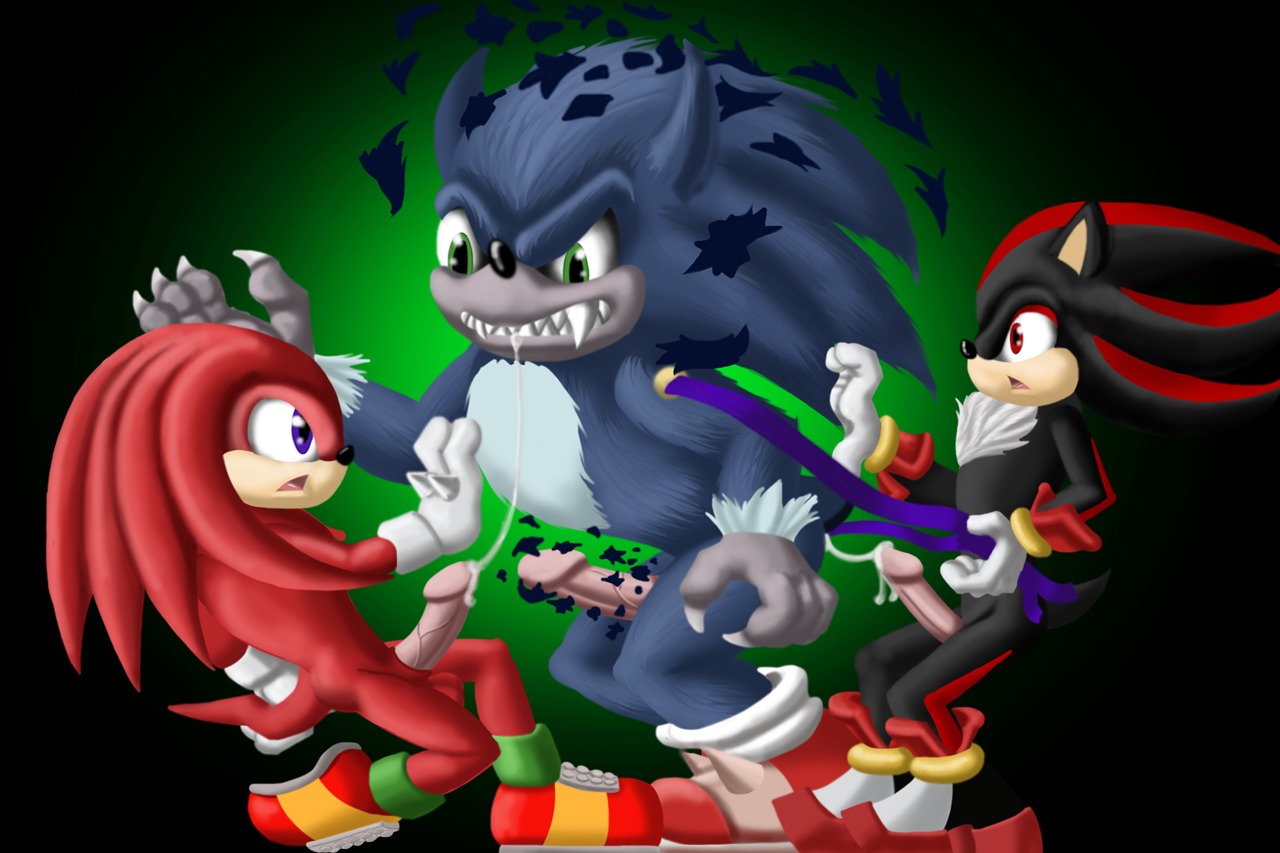 anthro cobra_mcjingleballs echidna hedgehog knuckles_the_echidna male male_only mammal rule34 sega shadow_the_hedgehog sonic_(series) sonic_the_hedgehog_(series) sonic_the_werehog sonic_unleashed werehog yaoi