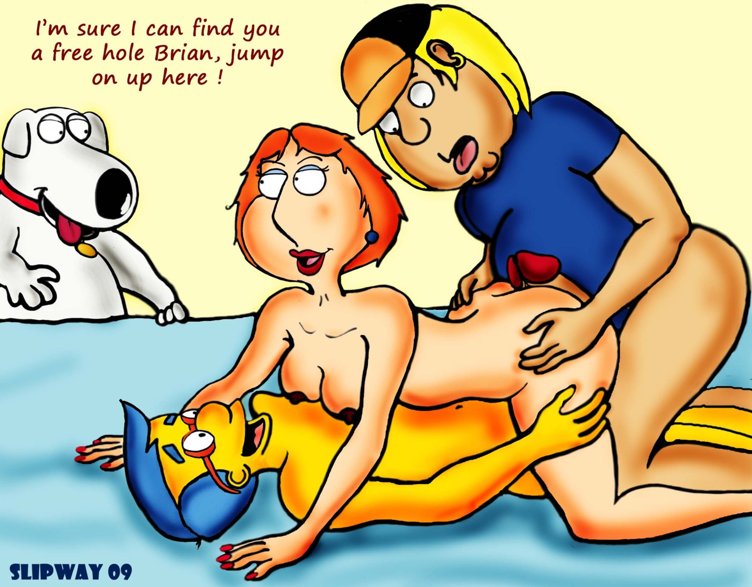1girls 20th_century_studios 2d 3boys accurate_art_style brian_griffin chris_griffin doggy_style double_penetration family_guy female female_penetrated human incest light-skinned_female light-skinned_male light_skin lois_griffin male male_penetrating male_penetrating_female milhouse_van_houten mother mother_and_child mother_and_son parent parent_and_child parent_and_son penetration rule34 sex slipway son straight the_simpsons white_female white_male yellow_body yellow_skin