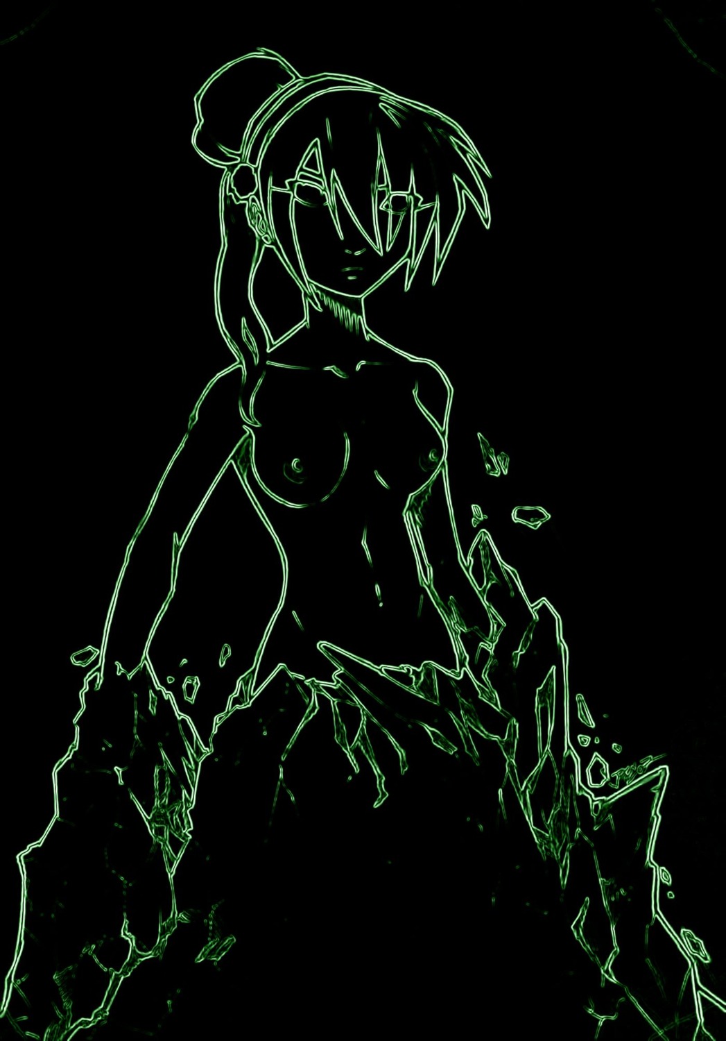 1girls artist_request avatar_legends avatar_the_last_airbender breasts earth_kingdom earthbending female female_only human monochrome pointy_chin rule34 small_breasts solo straight_hair toph_bei_fong