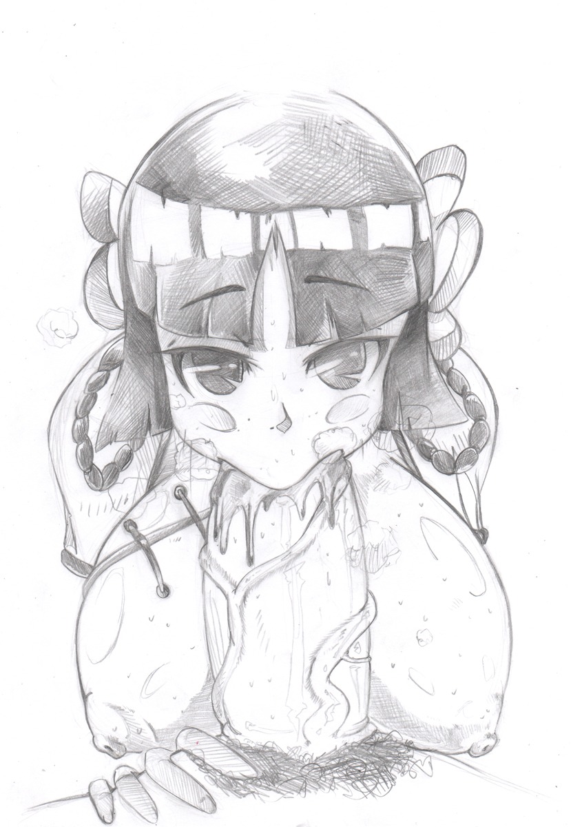1girls blunt_bangs braided_hair breasts capcom chinese_dress fellatio female huge_breasts jasmine_orihime large_breasts male massive_penis mega_man mega_man_battle_network nipples oral oral_sex penis pubic_hair rockman rockman_exe rule34
